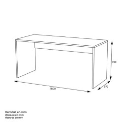 Mesa De Despacho Acabado Blanco 75 Cm(alto)160 Cm(ancho)68 Cm(fondo) , Color - Blanco