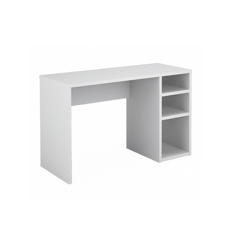 Mesa Escritorio | Mesa Estudio con 3 estantes | Color Blanco Brillo | Medidas: 120 x 75 x 50 cm