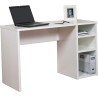 Mesa Escritorio | Mesa Estudio con 3 estantes | Color Blanco Brillo | Medidas: 120 x 75 x 50 cm