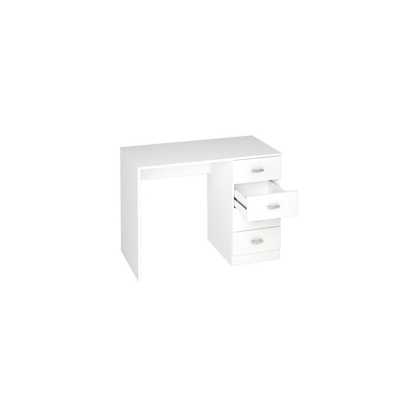 Escritorio Moderno de 4 Cajones - Acabado Blanco de Alta Calidad - 100 cm de Ancho, 50 cm de Fondo, 75 cm de Alto