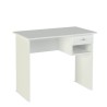 Mesa de Escritorio y Trabajo en Color Blanco, 90x50x74cm - Con Cajón y Estante para Oficina o Estudio