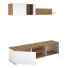 Mueble Salón Comedor 2 Módulos y 1 Estantería con puertas Color Blanco Y roble Estilo Moderno 180x80x40 Cm