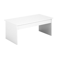 Mesa de Centro Fija, Mesa Auxiliar, Acabado en Blanco, Medidas: 100 cm (Largo) x 50 cm (Ancho) x 41,6 cm (Alto)