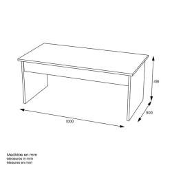 Mesa de Centro Fija, Mesa Auxiliar, Acabado en Blanco, Medidas: 100 cm (Largo) x 50 cm (Ancho) x 41,6 cm (Alto)