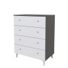 Cómoda con 4 Cajones, para Dormitorio, Acabado en Color Blanco, Medidas: 80 cm (Ancho) x 100 cm (Alto) x 48 cm (Fondo)