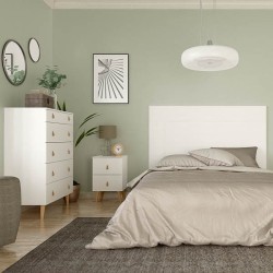 Mesita de Noche 2 cajones, Mesilla de Noche,  Color Blanco, Medidas: 40 cm (Ancho) x 34 cm (Fondo) x 61,6 cm (Alto)