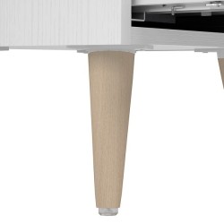 Mesita de Noche 2 cajones, Mesilla de Noche,  Color Blanco, Medidas: 40 cm (Ancho) x 34 cm (Fondo) x 61,6 cm (Alto)