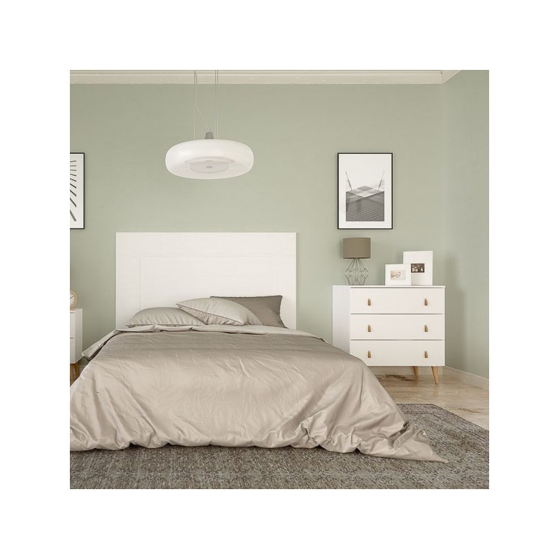 Cómoda con 3 Cajones, para Dormitorio, Acabado en Color Blanco, Medidas: 80 cm (Ancho) x 83,5 cm (Alto) x 48 cm (Fondo)