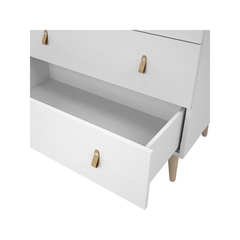 Cómoda con 3 Cajones, para Dormitorio, Acabado en Color Blanco, Medidas: 80 cm (Ancho) x 83,5 cm (Alto) x 48 cm (Fondo)