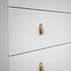 Cómoda con 3 Cajones, para Dormitorio, Acabado en Color Blanco, Medidas: 80 cm (Ancho) x 83,5 cm (Alto) x 48 cm (Fondo)