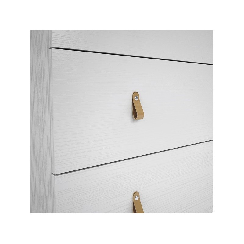 Cómoda con 3 Cajones, para Dormitorio, Acabado en Color Blanco, Medidas: 80 cm (Ancho) x 83,5 cm (Alto) x 48 cm (Fondo)