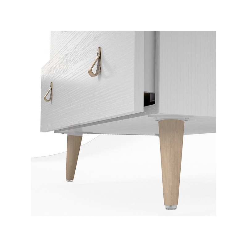 Cómoda con 5 Cajones, para Dormitorio, Acabado en Color Blanco, Medidas: 80 cm (Ancho) x 120 cm (Alto) x 48 cm (Fondo)