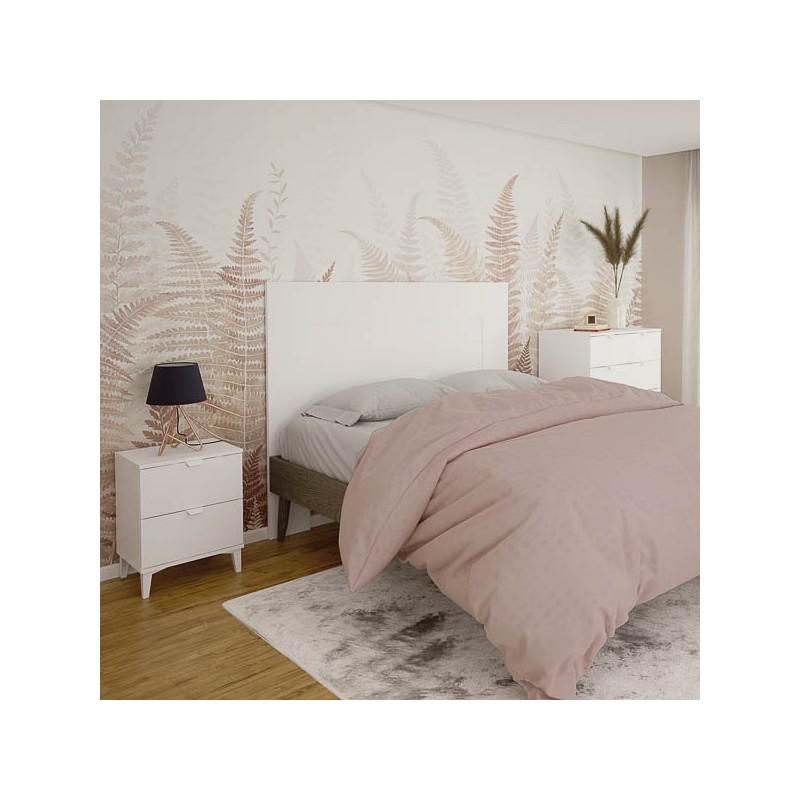 Cabezal para Cama de Matrimonio con patas, Color Blanco, Medidas: 160 cm (Ancho) x 130 cm (Alto) x 2,5 cm (Fondo)