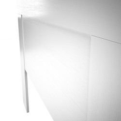 Cabezal para Cama de Matrimonio con patas, Color Blanco, Medidas: 160 cm (Ancho) x 130 cm (Alto) x 2,5 cm (Fondo)