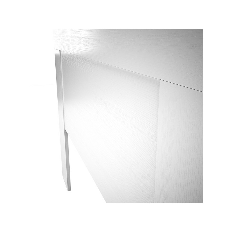 Cabezal para Cama de Matrimonio con patas, Color Blanco, Medidas: 160 cm (Ancho) x 130 cm (Alto) x 2,5 cm (Fondo)