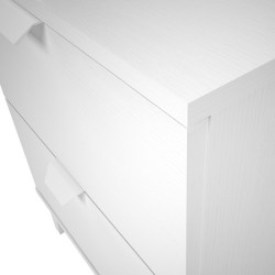 Mesita de Noche 2 cajones, Mesilla de Noche,  Color Blanco, Medidas: 43 cm (Ancho) x 34 cm (Fondo) x 56 cm (Alto)