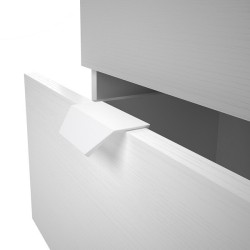 Mesita de Noche 2 cajones, Mesilla de Noche,  Color Blanco, Medidas: 43 cm (Ancho) x 34 cm (Fondo) x 56 cm (Alto)