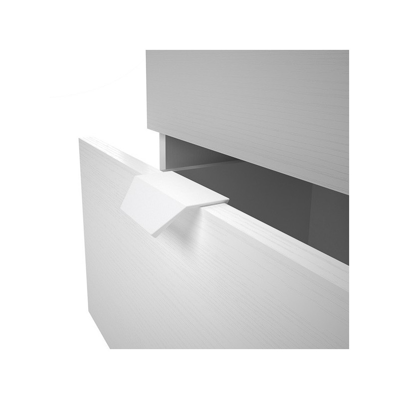 Mesita de Noche 2 cajones, Mesilla de Noche,  Color Blanco, Medidas: 43 cm (Ancho) x 34 cm (Fondo) x 56 cm (Alto)