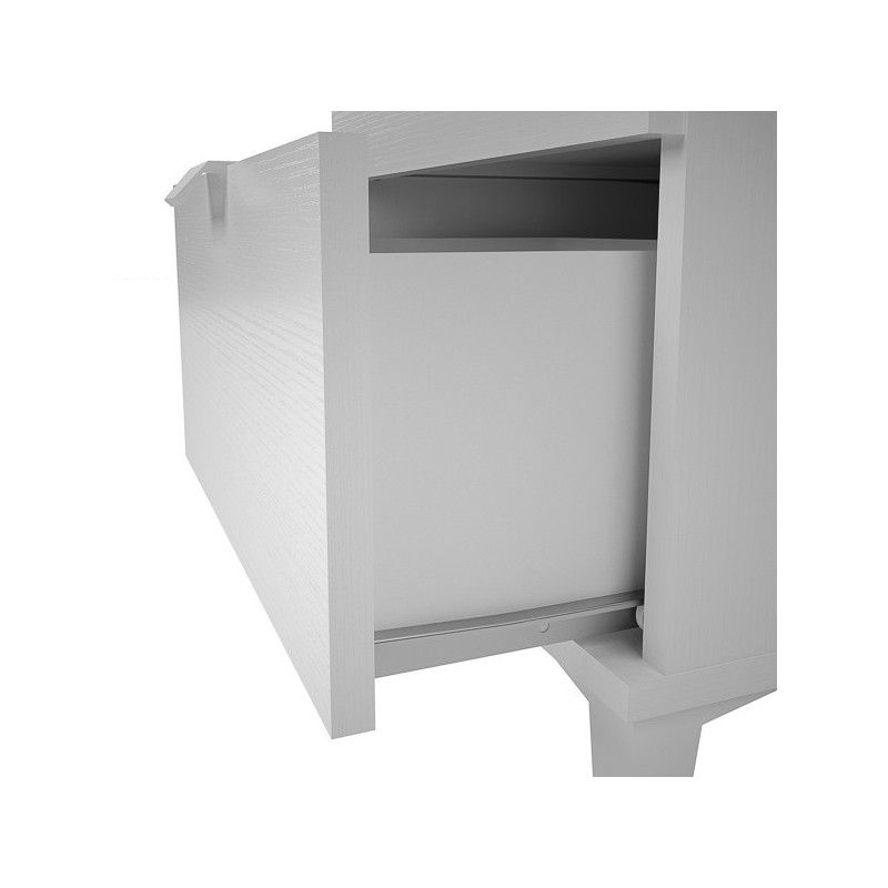 Mesita de Noche 2 cajones, Mesilla de Noche,  Color Blanco, Medidas: 43 cm (Ancho) x 34 cm (Fondo) x 56 cm (Alto)