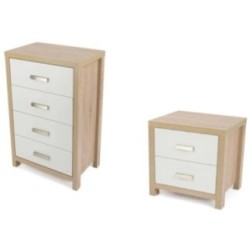 Pack Mesilla de Noche + Sinfonier 4 Cajones: ¡Doble Estilo!