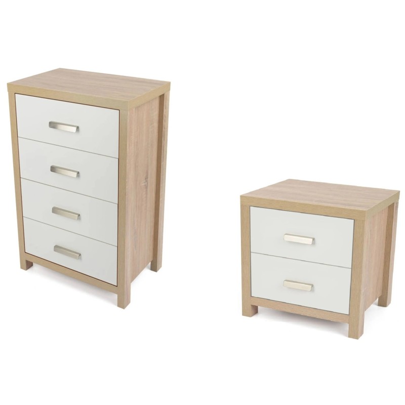 Pack Mesilla de Noche + Sinfonier 4 Cajones: ¡Doble Estilo!