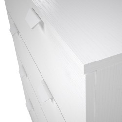 Cómoda con 4 Cajones, para Dormitorio, Acabado en Color Blanco, Medidas: 80 cm (Ancho) x 98 cm (Alto) x 48 cm (Fondo)