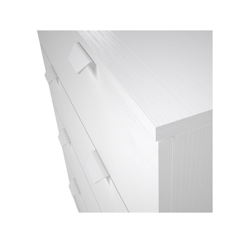 Cómoda con 4 Cajones, para Dormitorio, Acabado en Color Blanco, Medidas: 80 cm (Ancho) x 98 cm (Alto) x 48 cm (Fondo)