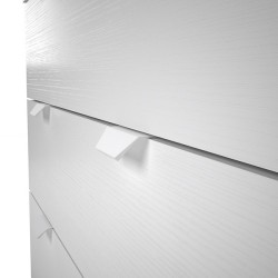 Cómoda con 4 Cajones, para Dormitorio, Acabado en Color Blanco, Medidas: 80 cm (Ancho) x 98 cm (Alto) x 48 cm (Fondo)