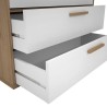 Cómoda con 4 Cajones, para Dormitorio, Acabado en Color Blanco y Roble, Medidas: 88 cm (Ancho) x 86 cm (Alto) x 48 cm (Fondo)