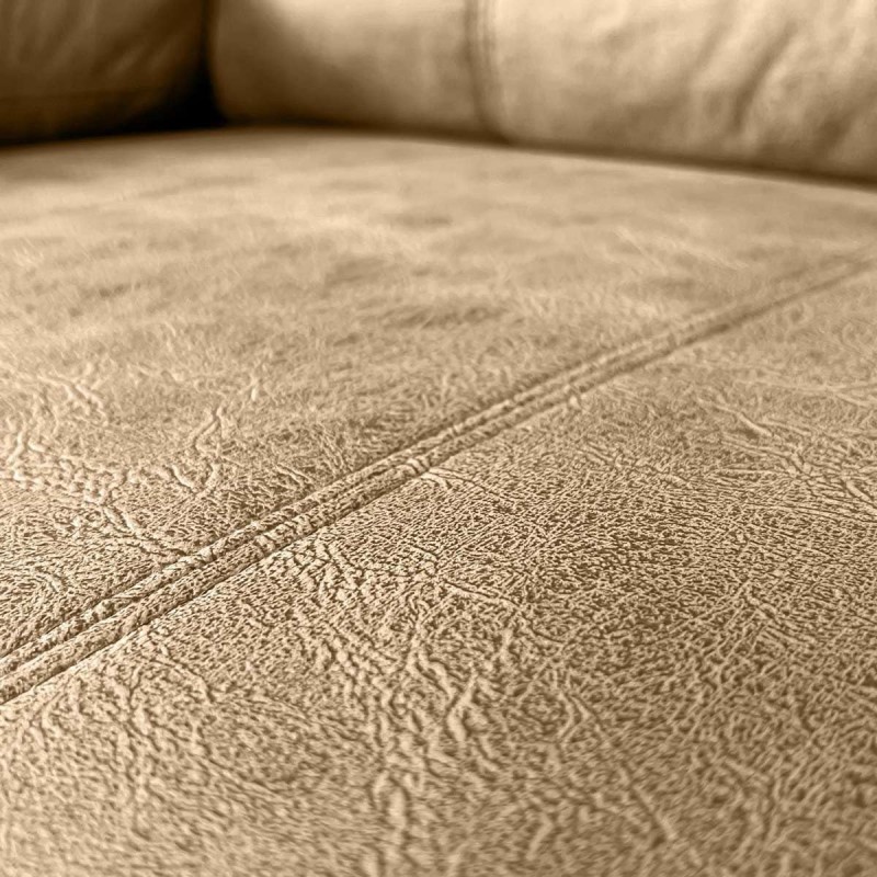 Sofá con Chaiselongue Reversible Color Piedra, Asientos Extensibles y Arcón, 291x160x104 cm, Tapizado en Tela