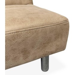 Sofá Cama 3 Plazas de Diseño Moderno, Estructura de Madera, Tapizado Color Piedra, 188x88x88 cm