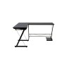 Mesa de Ordenador Esquinera Metálica en MDF Negro, 158x120x73cm - Espacio para Teclado y Torre