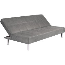 Sofá Cama 3 Plazas de Diseño Moderno, Estructura de Madera, Tapizado Color Cemento, 188x88x88 cm