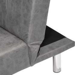 Sofá Cama 3 Plazas de Diseño Moderno, Estructura de Madera, Tapizado Color Cemento, 188x88x88 cm