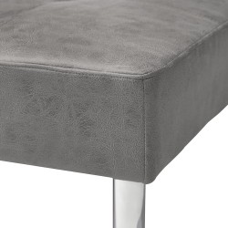 Sofá Cama 3 Plazas de Diseño Moderno, Estructura de Madera, Tapizado Color Cemento, 188x88x88 cm