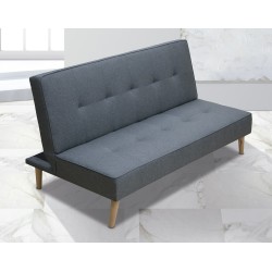Sofá Cama Clic Clac 3 Plazas Tipo Libro, Color Gris, Diseño Moderno, 188x88x88 cm