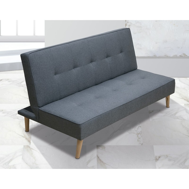 Sofá Cama Clic Clac 3 Plazas Tipo Libro, Color Gris, Diseño Moderno, 188x88x88 cm