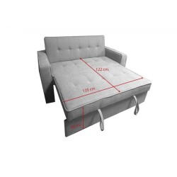 Sofá Cama 2 Plazas con Reposabrazos, Diseño Moderno y Elegante, Color Gris, 167x90x96,5 cm
