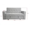 Sofá Cama 2 Plazas con Reposabrazos, Diseño Moderno y Elegante, Color Gris, 167x90x96,5 cm