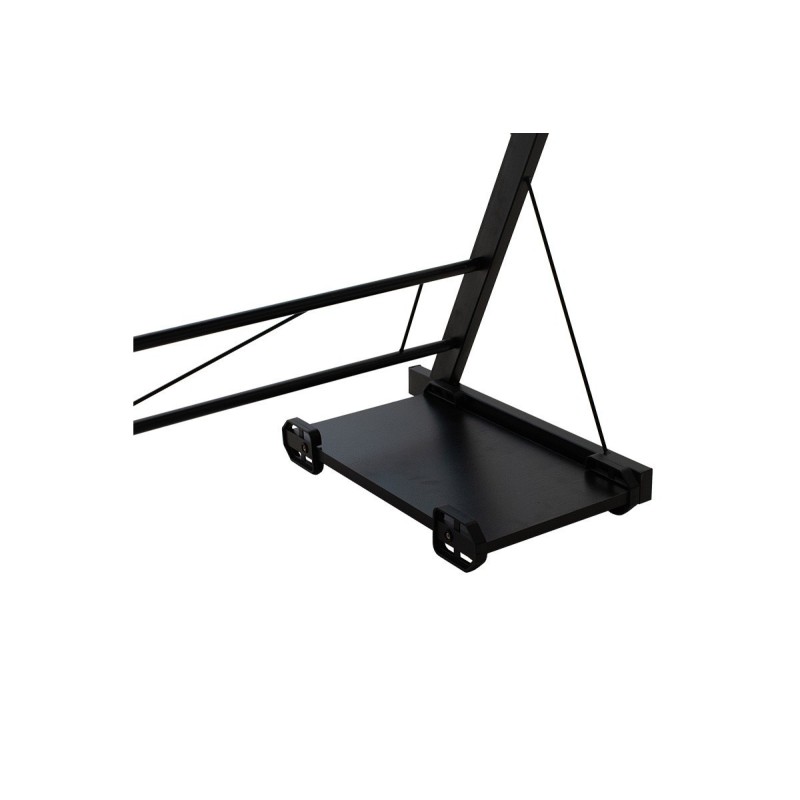 Mesa de Ordenador Esquinera Metálica en MDF Negro, 158x120x73cm - Espacio para Teclado y Torre