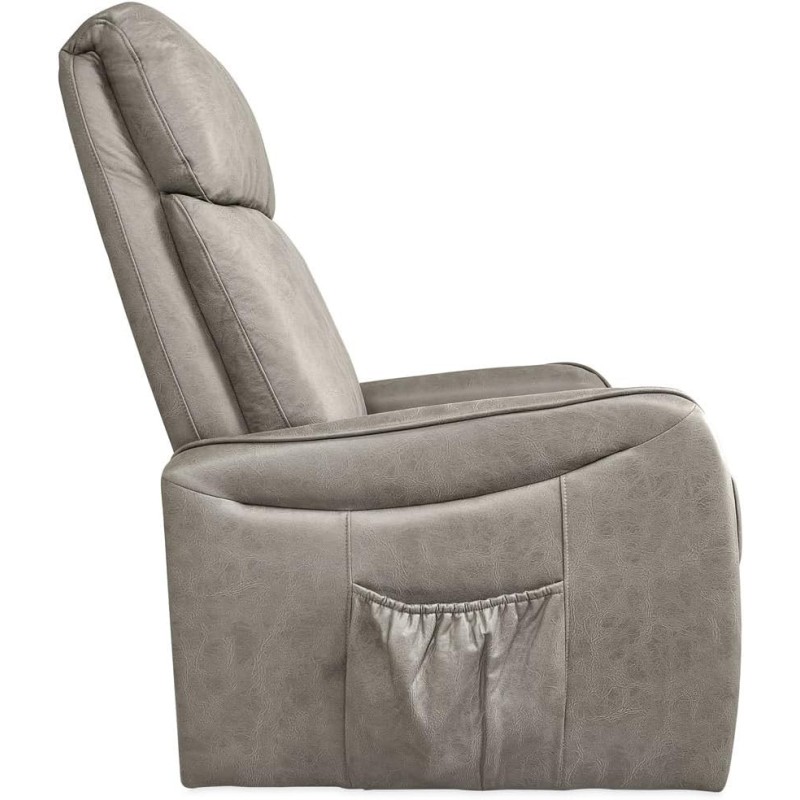 Butaca Relax Power Lift con Estructura de Madera de Eucalipto, Color Cemento, 74x100x88 cm