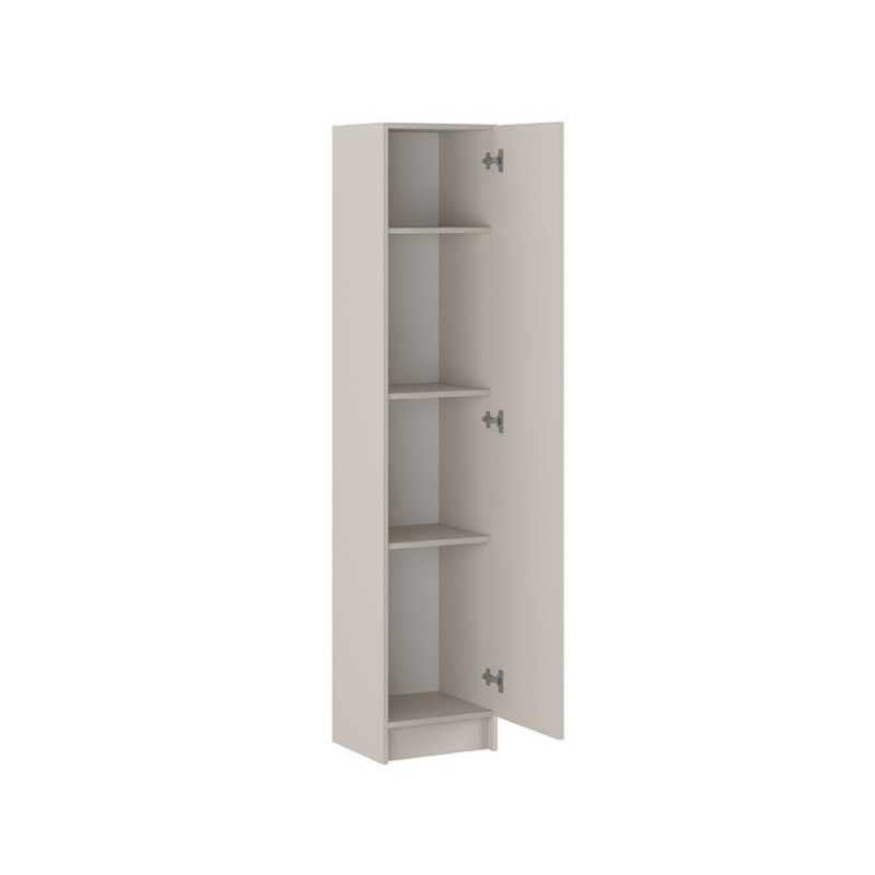 Mueble multiusos Armario Auxiliar Multiusos Color Beige – 1 Puerta, 4 Baldas, 37x180x35 cm – Madera Práctico y Funcional.