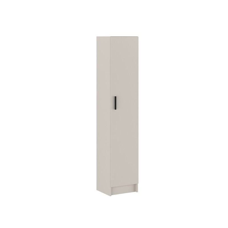 Mueble multiusos Armario Auxiliar Multiusos Color Beige – 1 Puerta, 4 Baldas, 37x180x35 cm – Madera Práctico y Funcional.