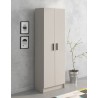 Mueble Multiusos Armario Auxiliar Color Beige – 2 Puertas, 4 Baldas, Práctico y Funcional, Madera, 60x180x35 cm
