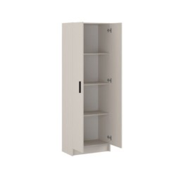 Mueble Multiusos Armario Auxiliar Color Beige – 2 Puertas, 4 Baldas, Práctico y Funcional, Madera, 60x180x35 cm