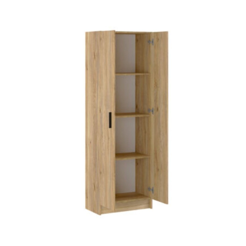 Mueble Multiusos Armario Auxiliar Color Mauvella – 2 Puertas, 4 Baldas, Práctico y Funcional, Madera, 60x180x35 cm
