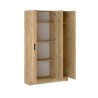 Mueble multiusos Armario Auxiliar Color Mauvella– 3 Puertas, 4 Baldas y Espacio para Escoba, Madera, Dimensiones 108x180x35 cm.