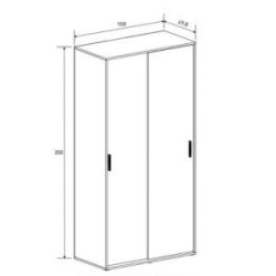 Meyvaser Armario ropero para dormitorio con 2 puertas correderas Color Beige 200x100x50 Cm