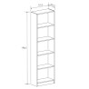 Meyvaser Librería Estantería con Cinco baldas en madera color Beige para salón 178,3x51,9x24,6 cm