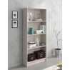 Meyvaser Librería estantería con cuatro baldas en madera color Beige para salón 180x80x24,5 cm